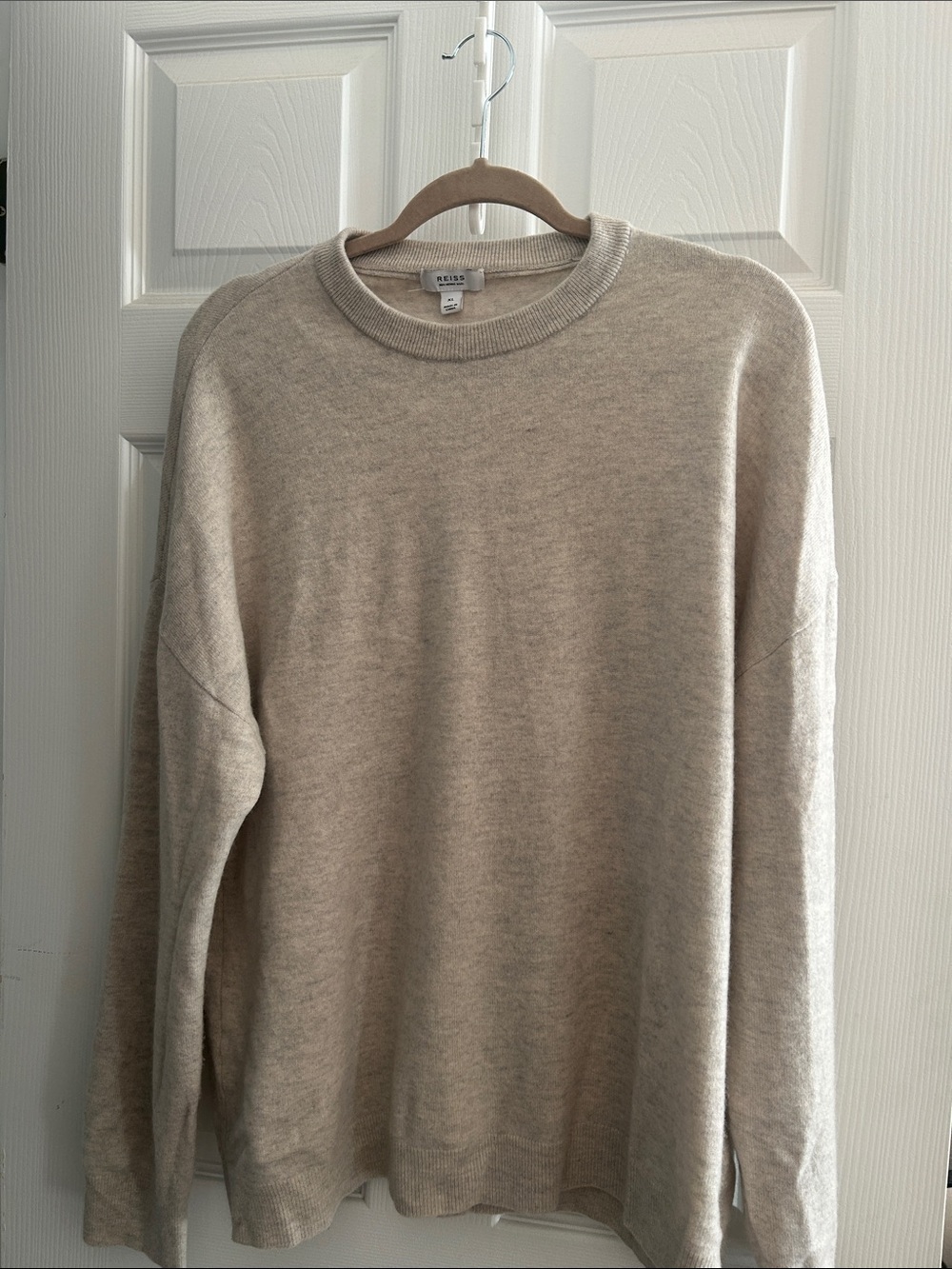 Reiss Men's Crewneck Sweater in Light Beige